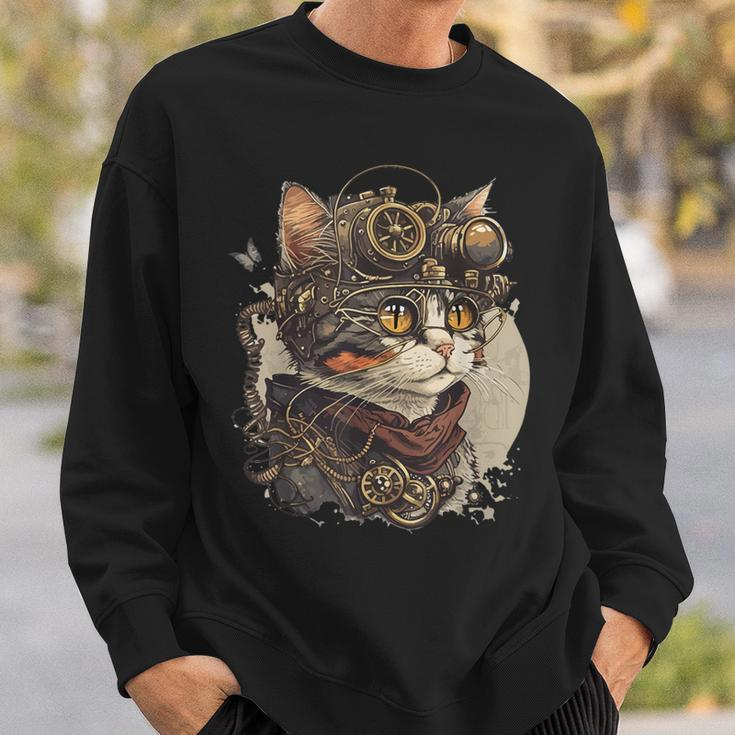 Steampunk Cat Kitten Steam Punk Sweatshirt Geschenke für Ihn