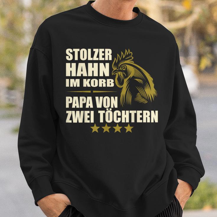 Stolzer Hahn Im Korb Papa Zwei Töchter Stolzer Hahn Im Basket Sweatshirt Geschenke für Ihn