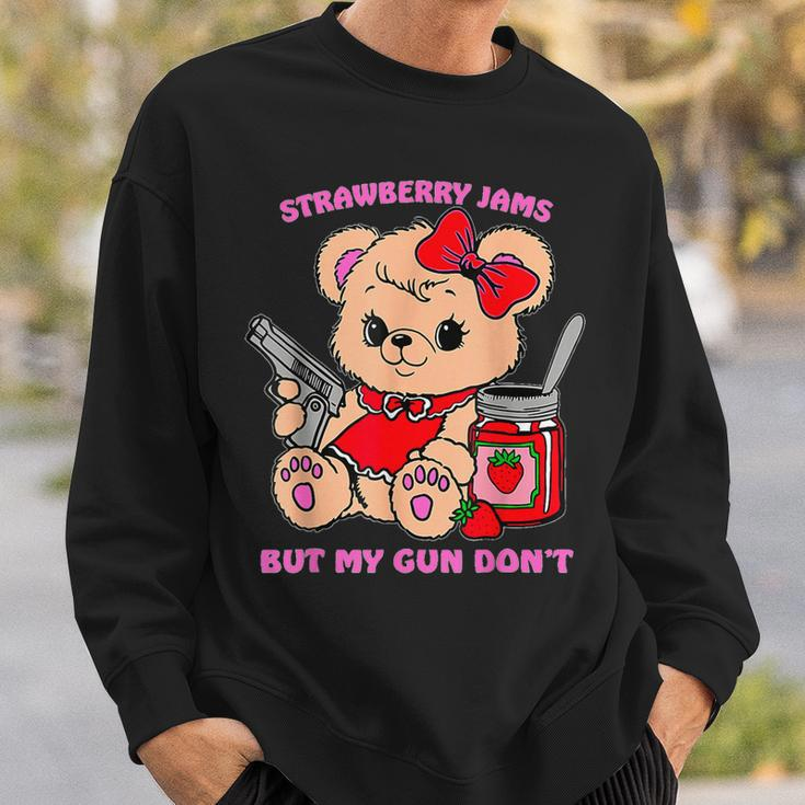 Strawberry Jams But My Gun Don't Teddy Bear Meme Sweatshirt Gifts for Him
