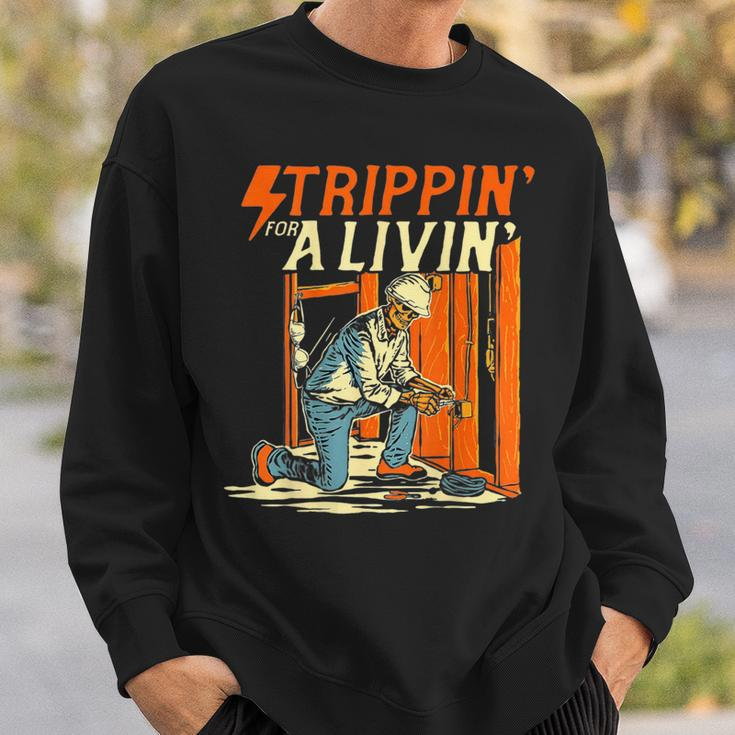 Stripping For A Living Powerline Father’S Day Electricians Sweatshirt Gifts for Him