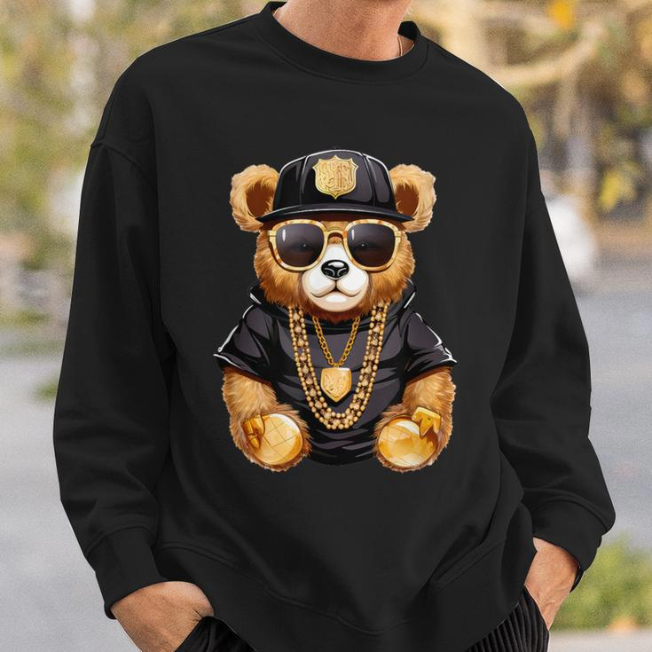 Stylish Bear With Golden Chains Sweatshirt Gifts for Him
