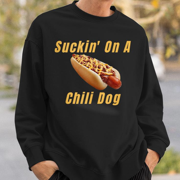 Suckin' On A Chili Dog Detroit Michigan Hot Dog Sweatshirt Gifts for Him