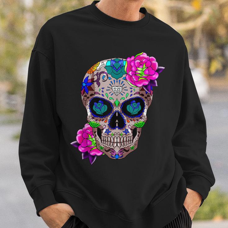 Sugar Skull Day Of The Dead Cool Bone Head Skulls Idea Sweatshirt Gifts for Him