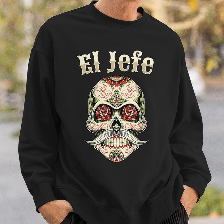Sugar Skull For Dia De Los Muertos El Jefe Sweatshirt Geschenke für Ihn