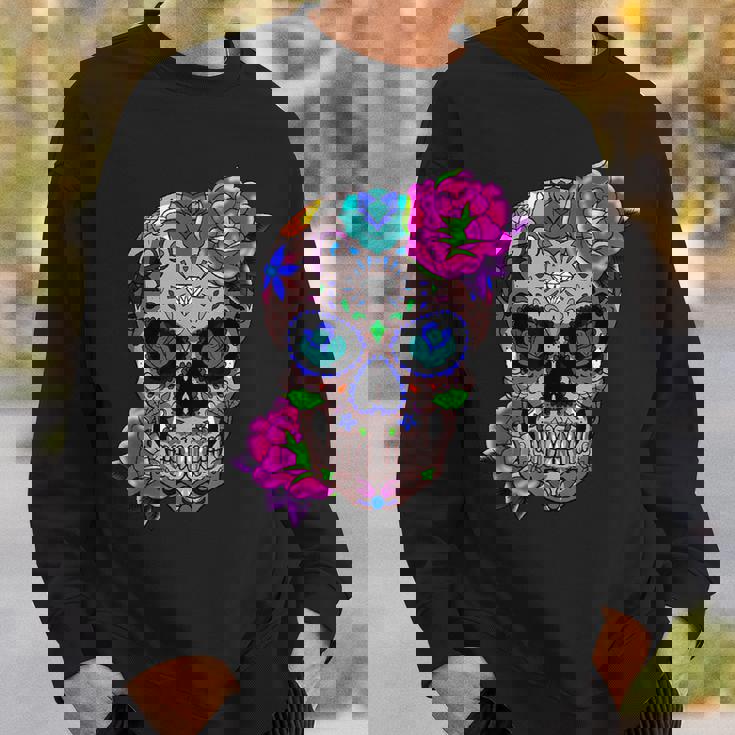Sugar Skull Fleurs Jour Des Morts Dia De Los Muertos Cadeau Sweater e Cadeaux pour lui