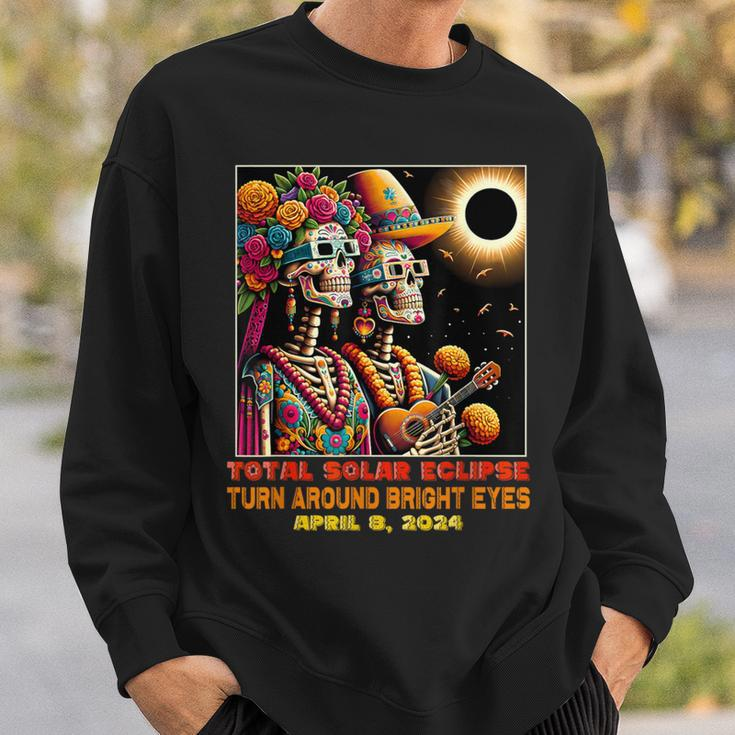 Sugar Skull Total Solar Eclipse Turn Around Bright Eyes Sweatshirt Gifts for Him