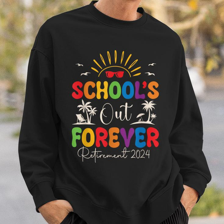 Summer Vacation Retro School's Out Forever Retirement 2024 Sweatshirt Gifts for Him