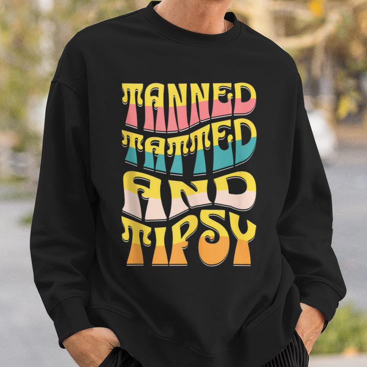 Summer Vacation Tanned Tatted And Tipsy Sunshine Drinking Sweatshirt Gifts for Him