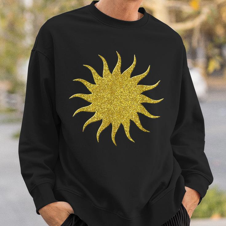 Sun Solar System Golden Retro Symbol Sweatshirt Geschenke für Ihn