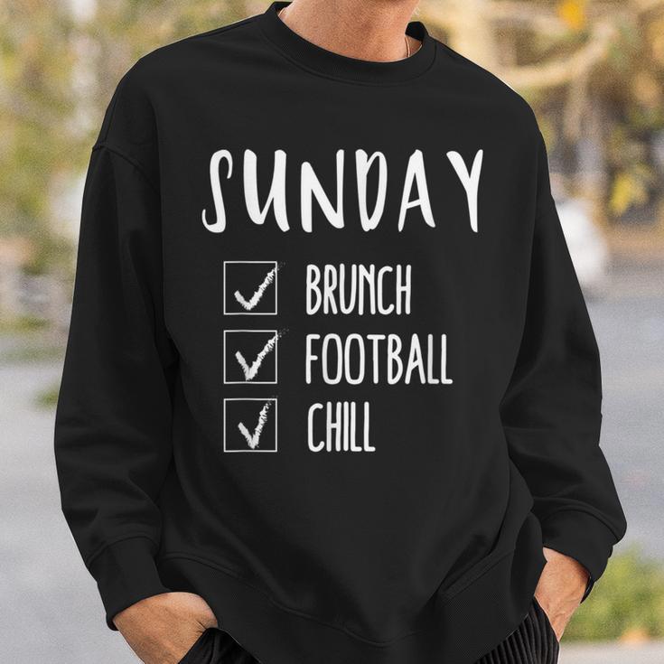 Sunday Brunch Football Chill Bro Dad Football Sweatshirt Gifts for Him