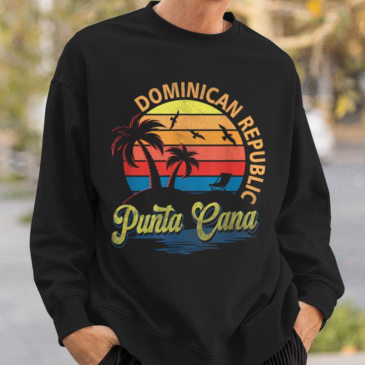 Sunset Punta Cana Beach Souvenir Dominican Republic Retro Sweatshirt Gifts for Him