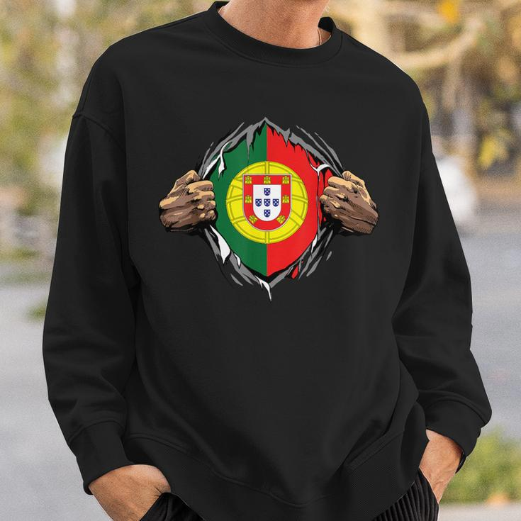 Super Portuguese Heritage Proud Portugal Roots Flag Sweatshirt Gifts for Him