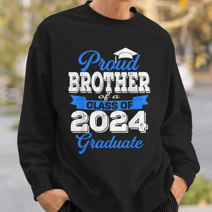 Super Proud Brother Of 2024 Graduate Awesome Family College Sweatshirt Gifts for Him