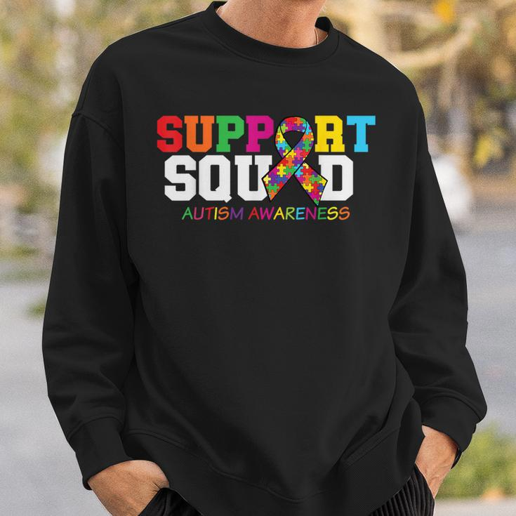 Support Squad Autism Awareness Multicolor Ribbon Sweatshirt Gifts for Him
