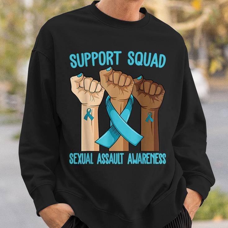 Support Squad Ribbon Sexual Assault Awareness Sweatshirt Gifts for Him