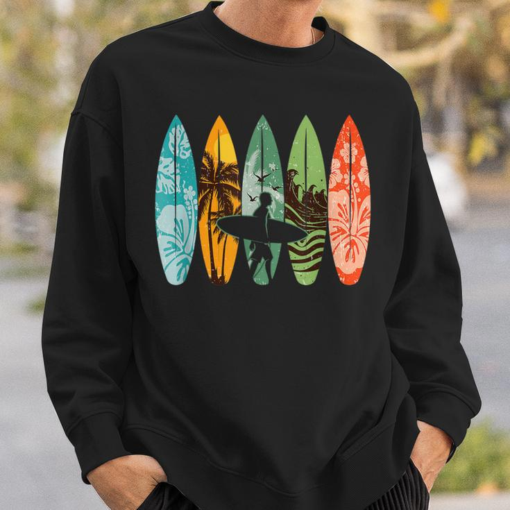 Surfboarder Hawaii Wave Surfing Surfboard Lover Beach Surfer Sweatshirt Gifts for Him