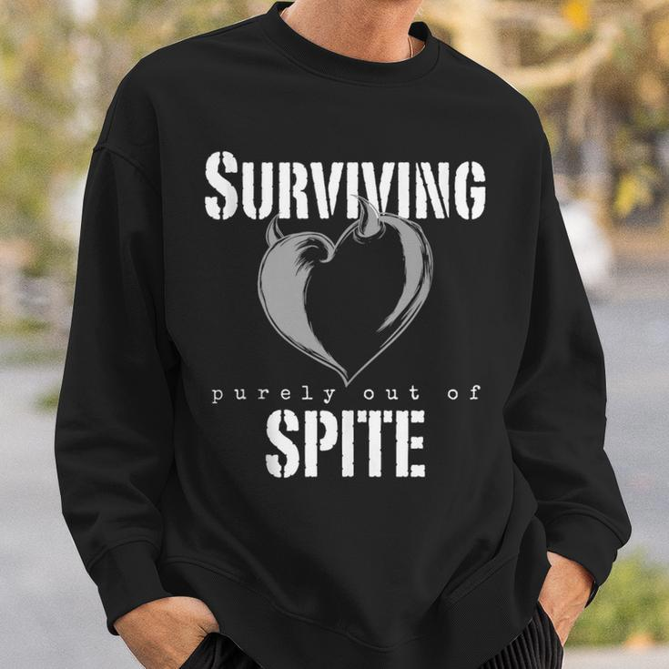 Surviving Purely Out Of Spite Heart With Devil Horns Sweatshirt Gifts for Him