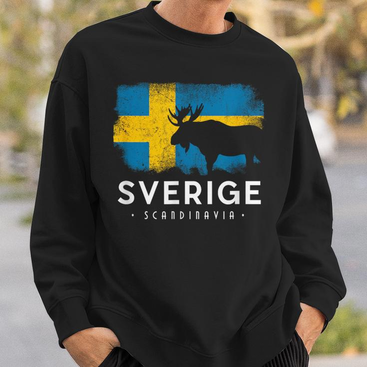 Sweden Scandinavia Swedish Elk Bull Midsomar Sverige Sweatshirt Geschenke für Ihn