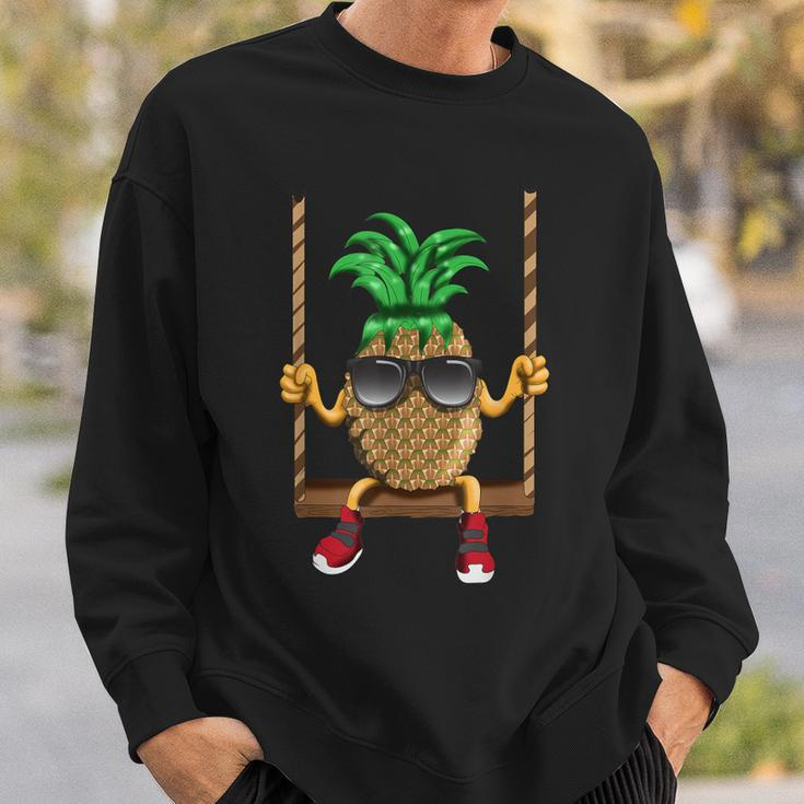 Swinging Pineapple Swing Beach Sun Swinging Fruit Fruit Sweatshirt Gifts for Him