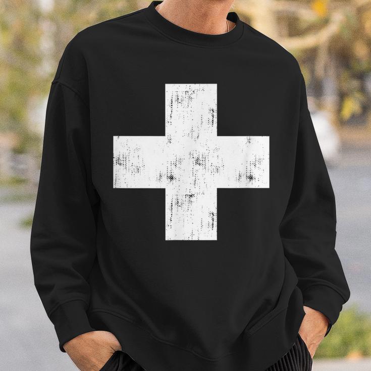 Swiss Vintage Cross Flag Switzerland Sweatshirt Geschenke für Ihn