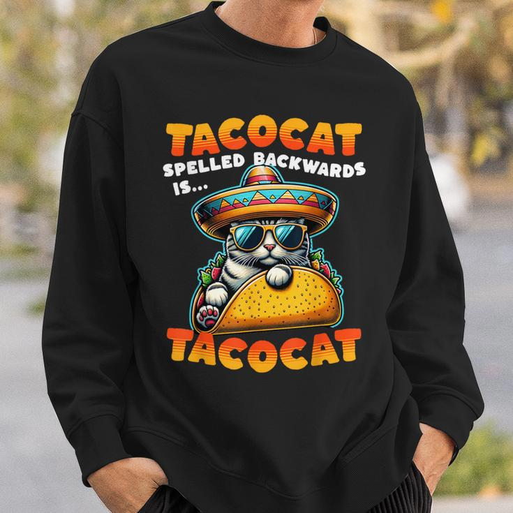 Tacocat Spelled Backwards Is Tacocat Mexican Taco Cat Sweatshirt Gifts for Him