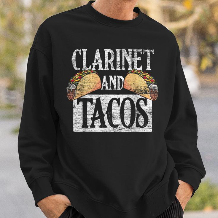 Tacos Mexico Cinco De Mayo Music Clarinet Sweatshirt Gifts for Him