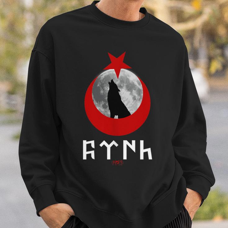 Tangri Göktürk Ayyildiz Turkey Crescent Moon Flag Turk Bozkurt S Sweatshirt Geschenke für Ihn