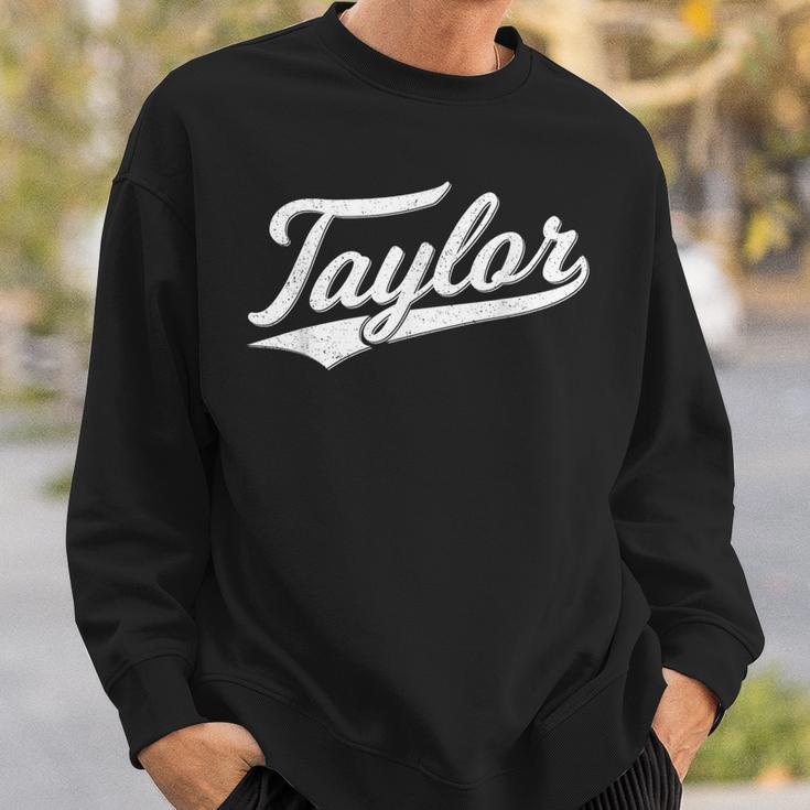 Taylor Varsity Script Sports Athletic Jersey Name Style Sweatshirt Gifts for Him