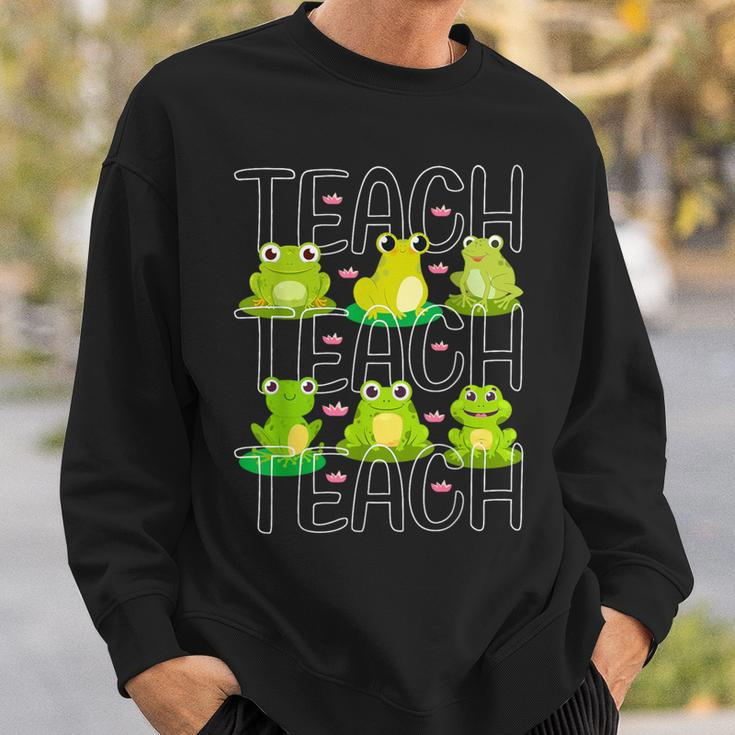Teacher Cute Frogs Pet Animal Lover Teaching School Student Sweatshirt Gifts for Him