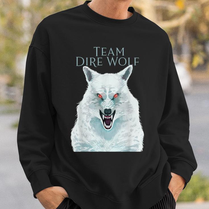 Team Dire Wolf Snarling White WolfSweatshirt Gifts for Him