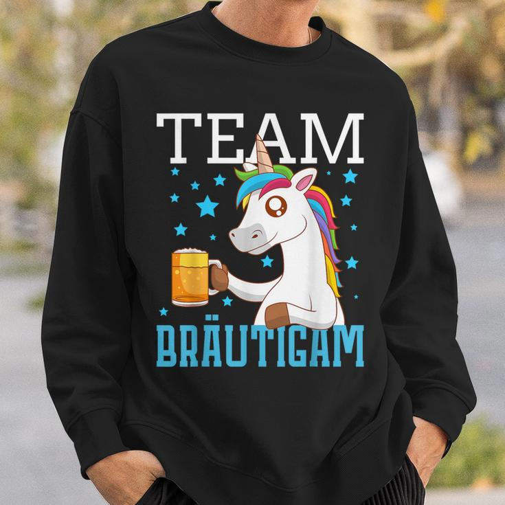 Team Groom Polterabend Stag Night Unicorn Jga Sweatshirt Geschenke für Ihn