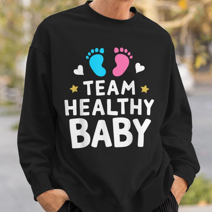 Team Healthy Baby Gender Reveal Party Announcement Sweatshirt Gifts for Him
