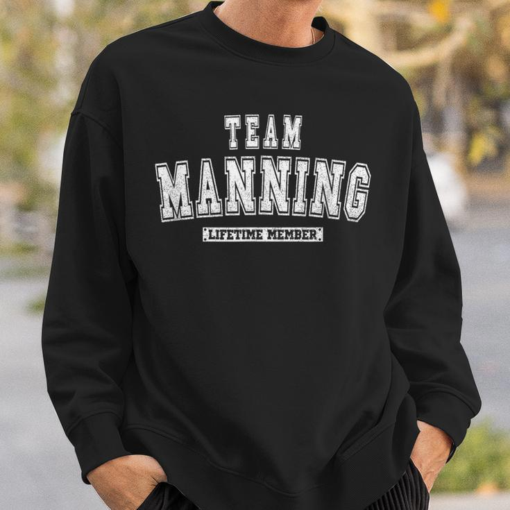 Team Manning Lifetime Member Family Last Name Sweatshirt Gifts for Him