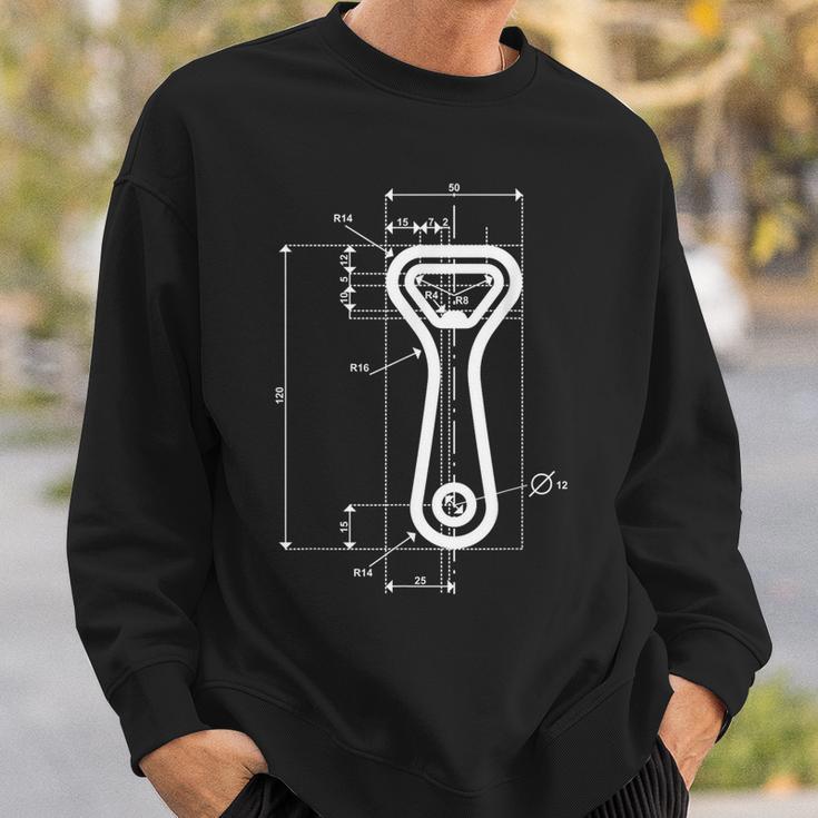 Technische Zeichnung Flaschenöffner Sweatshirt Geschenke für Ihn