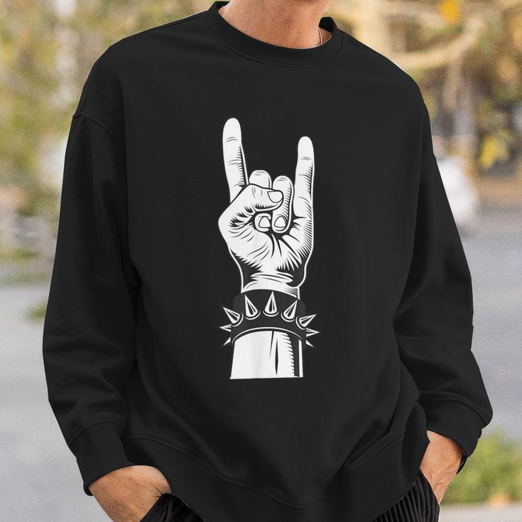 Teufelsgruß French Friesfork Metalhand & Roll Rocker Sweatshirt Geschenke für Ihn