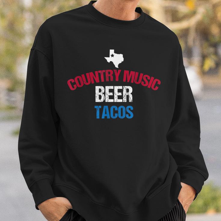 Texas Tacos Country Music Beer 4Th Of July Sweatshirt Gifts for Him