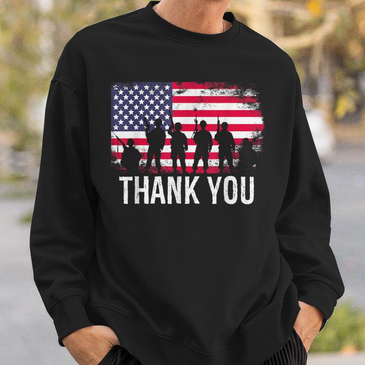 Thank You Us Flag Sweatshirt Gifts for Him