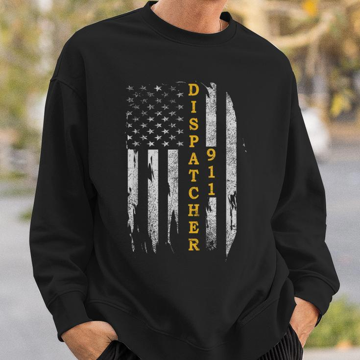 Thin Gold Line Flag American Usa Patriotic 911 Dispatcher Sweatshirt Gifts for Him