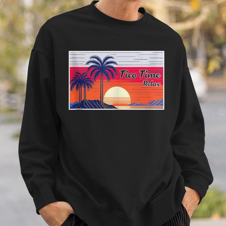 Tico Time Relax Surf Culture Sunset Costa Rican Surfers Sweatshirt Gifts for Him
