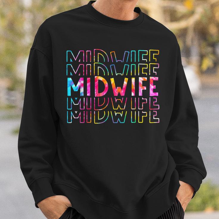 Tie Dye Midwife Life Appreciation Doula Life Birth Workers Sweatshirt Gifts for Him