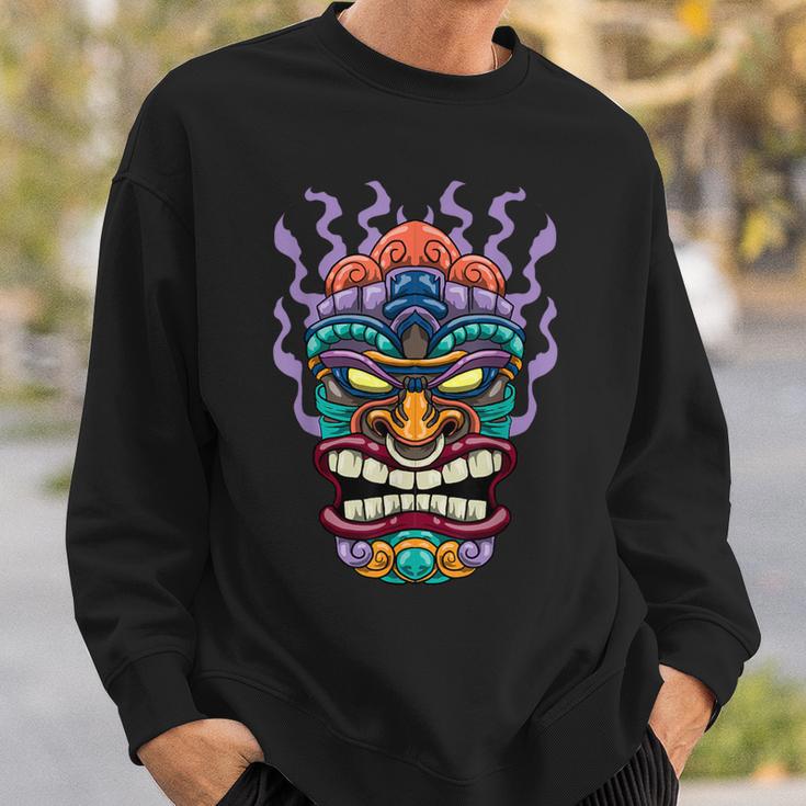 Tiki Mask Hawaiian Luau Talisman Tiki Totem Hawaii Sweatshirt Gifts for Him