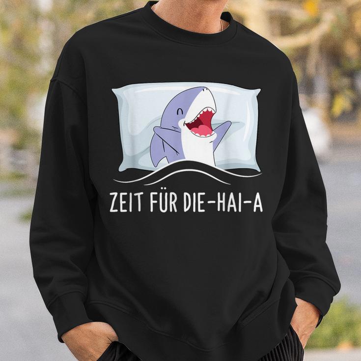 Time Für Die Haia Shark Sleep Tired Sleep Pyjamas Black Sweatshirt Geschenke für Ihn