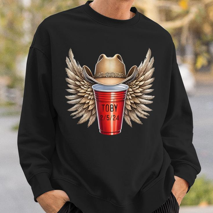 Tobi Red Solo Cup With Wings Cowboy Hat Sweatshirt Gifts for Him