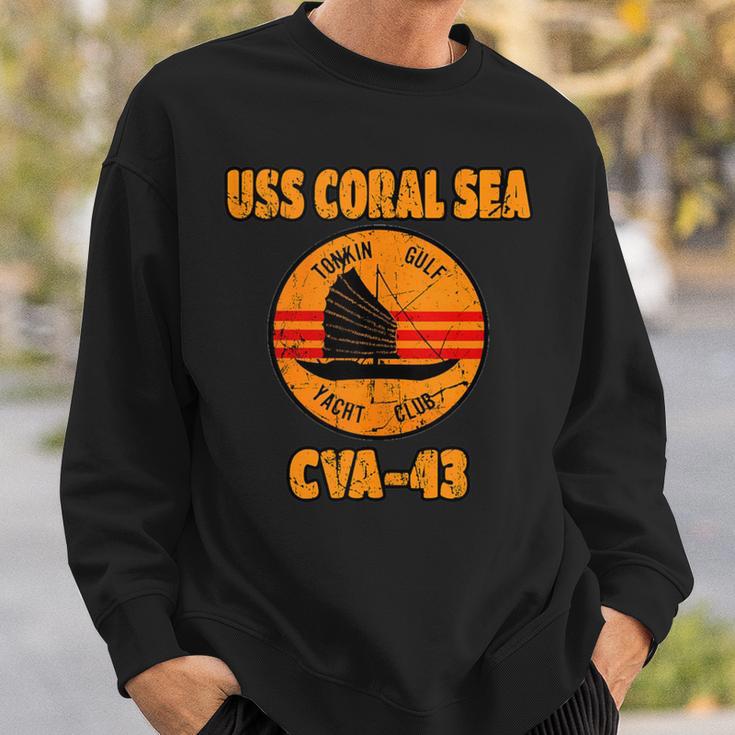 Tonkin Gulf Yacht Club Uss Coral Sea Cva43 Vietnam Veteran Sweatshirt Gifts for Him