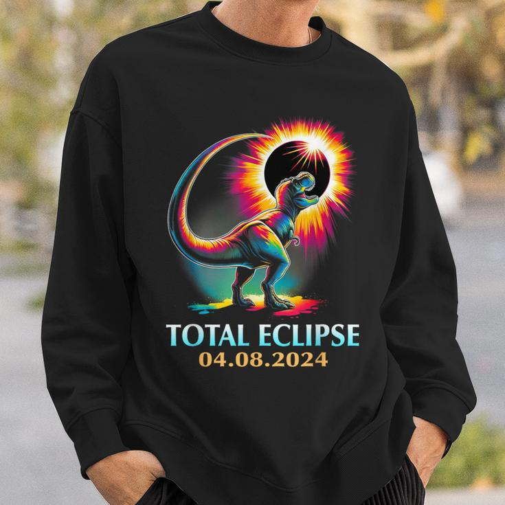 Total Eclipse 2024 Total Solar EclipseRex Dinosaur Sweatshirt Gifts for Him