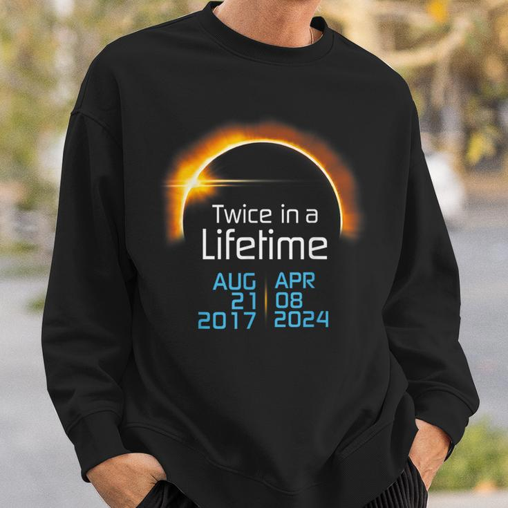 Total Eclipse 2024 Totality Twice In A Lifetime 2017 Sweatshirt Gifts for Him