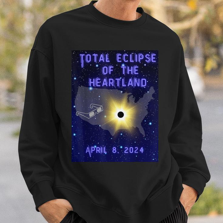 Total Eclipse Of The Heartland Total Solar Eclipse 2024 Sweatshirt Gifts for Him