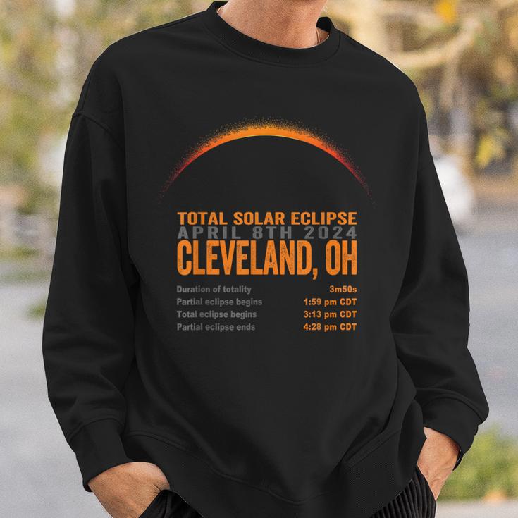 Total Solar Eclipse 2024 Cleveland Ohio Path Of Totality Sweatshirt Gifts for Him