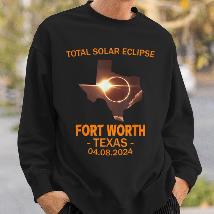 Total Solar Eclipse 2024 Fort Worth Texas Sweatshirt Gifts for Him