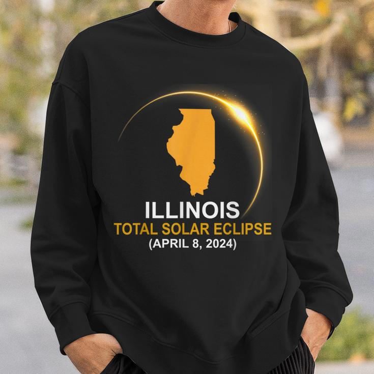 Total Solar Eclipse 2024 Illinois State Solar Eclipse Sweatshirt Gifts for Him